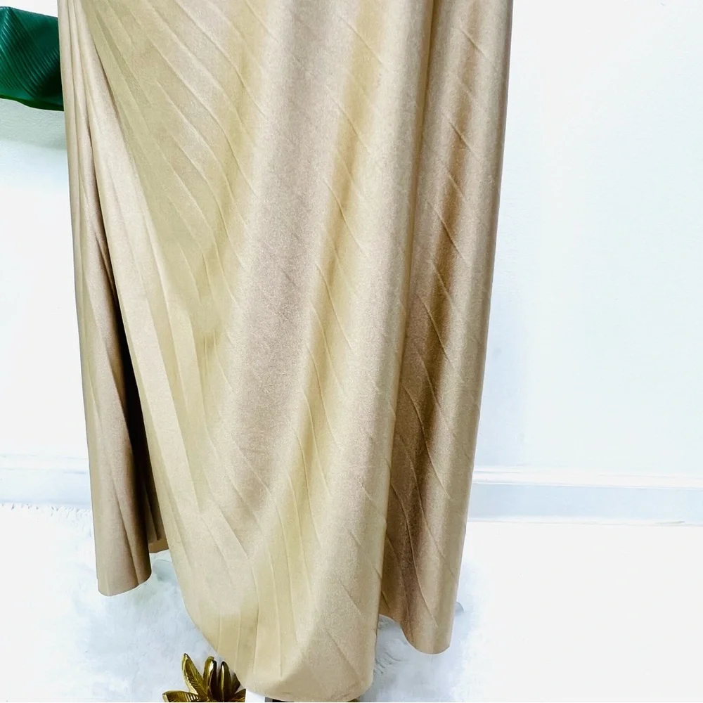 DELFI COLLECTIVE Solie Dress Pleated One Shoulder Champagne Gold Size XS - Picture 8 of 16